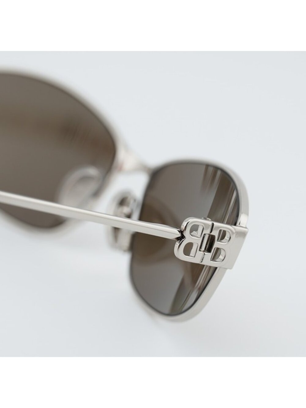 Balenciaga BB0336S 006 Unisex Sunglasses Silver Oval Frame, Mirror Lenses - Picture 5 of 11